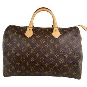 Authentic Louis Vuitton Speedy 35 Monogram Canvas Satchel Hand Bag